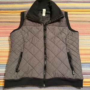 Cinch Women's Quilted Puffer Vest Charcoal Gray Full Zip Pockets Size XXL